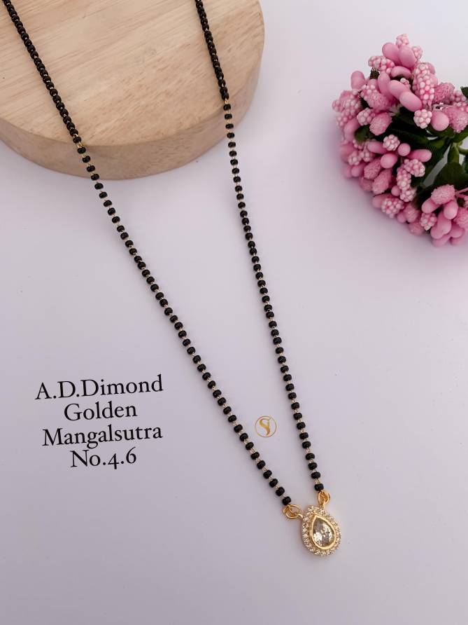 17 Daily Wear AD Diamond Golden Mangalsutra Wholesale Price In Surat
